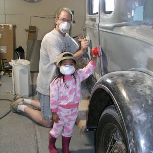 Abby & Papa doing bodywork (July2009).JPG